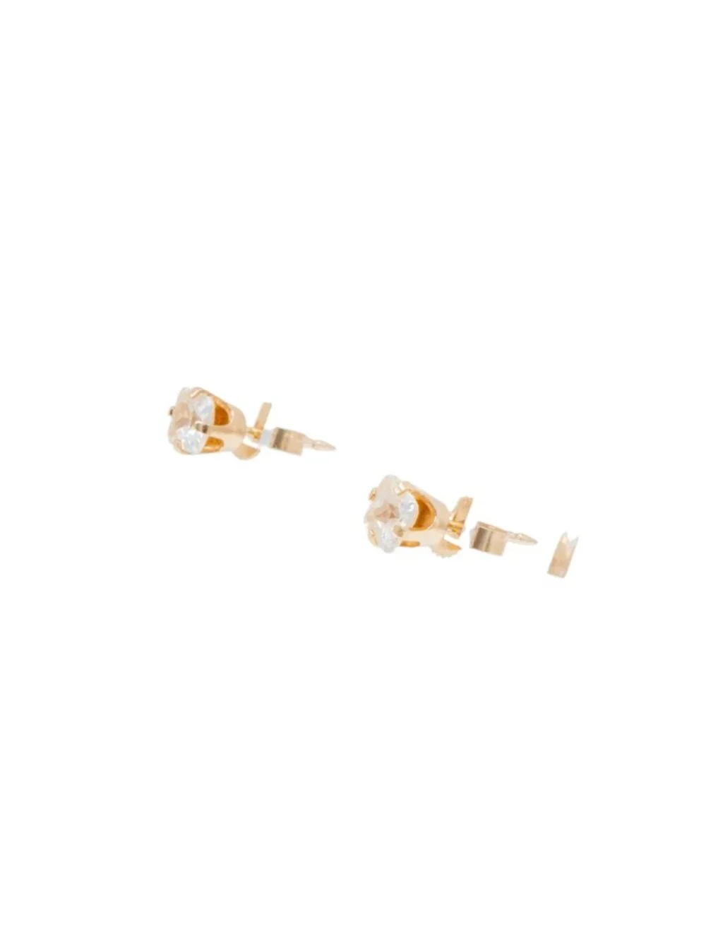 14K Yellow Gold 5mm Princess Cut Cubic Zirconia Stud Earrings